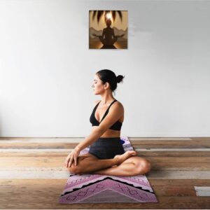 Yogafitt 100% Cotton Anti-Skid Yoga Mat – 23x72 inch Pink Exercise, Gym & Sports Mat