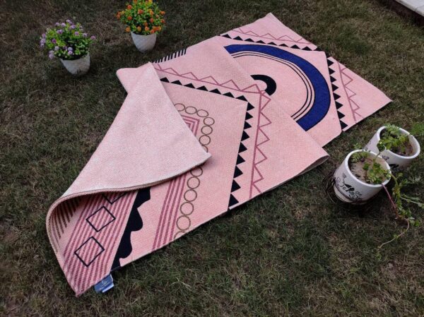 Yogafitt 100% Cotton Anti-Skid Yoga Mat – 23x72 inch Pink Exercise, Gym & Sports Mat - Image 6