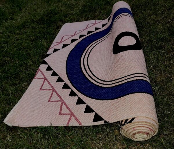 Yogafitt 100% Cotton Anti-Skid Yoga Mat – 23x72 inch Pink Exercise, Gym & Sports Mat - Image 4