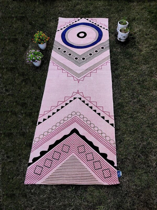 Yogafitt 100% Cotton Anti-Skid Yoga Mat – 23x72 inch Pink Exercise, Gym & Sports Mat - Image 2