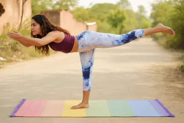 Handwoven Cotton Yoga Mat – 72x24 cm Eco-Friendly Multi-Color Mat for Home & Studio Workouts - Image 3
